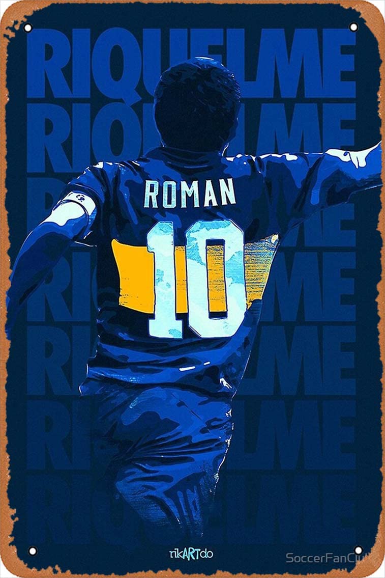 Juan Roman Riquelme Boca Poster Metal Sign Retro Home Decorative